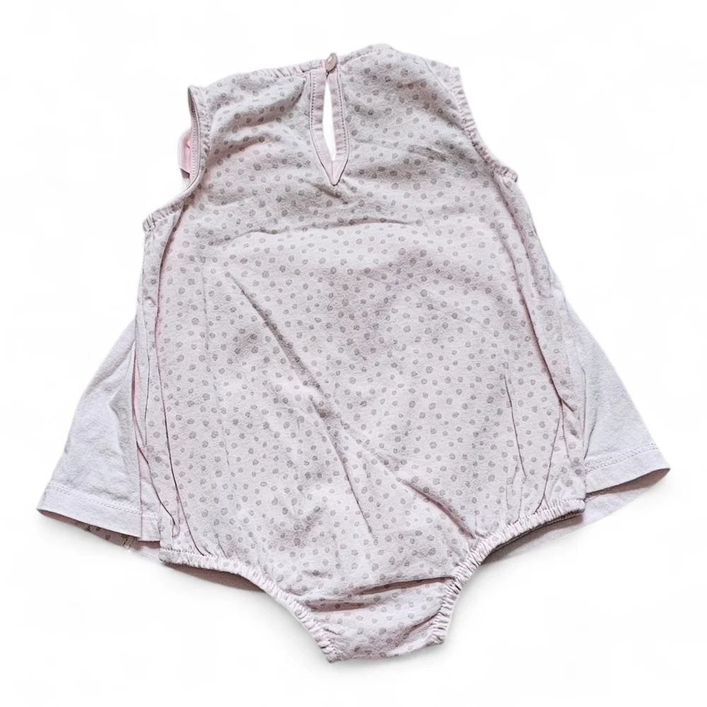 First Impressions Baby Girl Pink Dress Romper with Bow & Lamb Design Size 3-6m